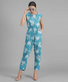 Darzi Women's Crepe Floral Print Jumpsuit